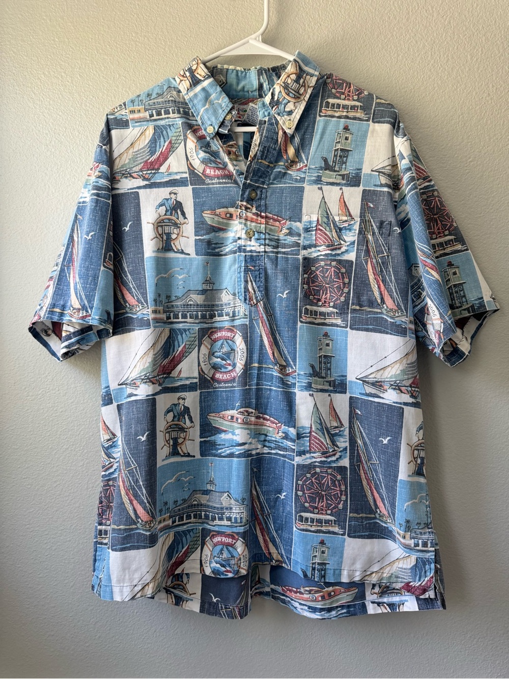 Reyn Spooner Newport Beach Centennial Aloha Shirt Hawaiian Sz L